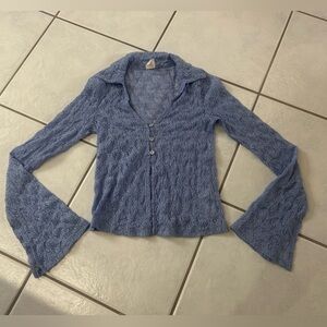 Urban Outfitters Blue Lace Blouse